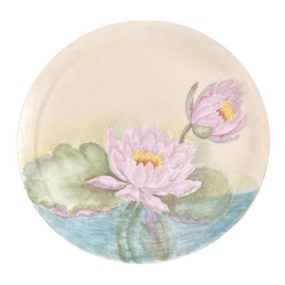 Haviland Hand-Painted Ceramic Water Lily Decorative Plate